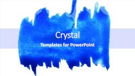  Presentation with stroke - Theme with blue stroke of the paint brush isolated on white background and a cobalt blue colored foreground