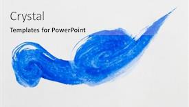  Presentation with brush stroke - Presentation theme with blue-stroke-of-the-paint background and a white colored foreground