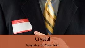  Presentation with blue and orange business - Presentation theme featuring blue suit with name tag background and a red colored foreground