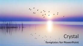  Presentation with sunrise - Cool new PPT layouts with blue sunrise in the lake backdrop and a light blue colored foreground