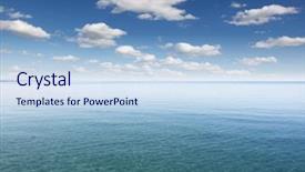  Presentation with sardines school in blue sea - Theme with blue surface of the sea background and a sky blue colored foreground