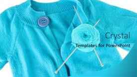  Presentation with wool - Colorful slide deck enhanced with blue-sweater-and-a-ball backdrop and a cyan colored foreground