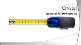  Presentation with tape measure - Cool new presentation design with blue tape measure tool isolated backdrop and a white colored foreground