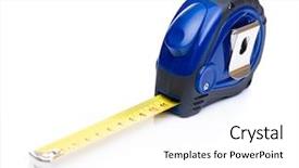  Presentation with tape measure - Presentation with blue tape measure tool isolated background and a  colored foreground