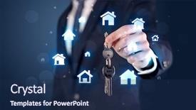  Presentation with haunted house dark horror - PPT layouts consisting of car graphical - businessman in suit holding keys background and a navy blue colored foreground