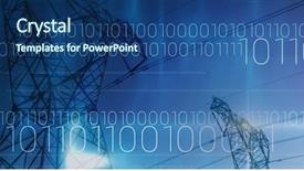  Presentation with binary blue - Slides featuring blue technology design with binary background and a ocean colored foreground