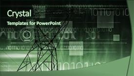  Presentation with binary blue - Cool new presentation with blue technology design with binary backdrop and a wine colored foreground