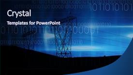  Presentation with binary blue - Slides enhanced with blue technology design with binary background and a navy blue colored foreground