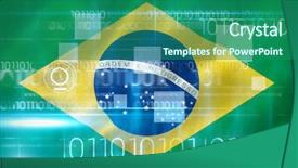  Presentation with binary blue - Slide set enhanced with blue technology design with binary background and a ocean colored foreground