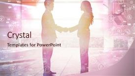  Presentation with blue design - Presentation theme consisting of blue technology design with tunnel background and a  colored foreground