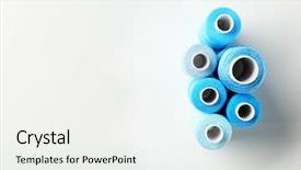  Presentation with light shade blue - Slide set with blue threads of different shades background and a white colored foreground