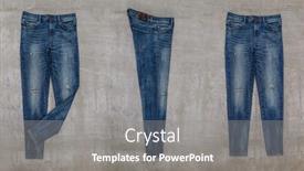  Presentation with jeans - PPT layouts with blue-three-jeans-gray-background background and a gray colored foreground