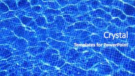  Presentation with blue water lily - Slide deck enhanced with blue tiles swimming pool water background and a cobalt blue colored foreground