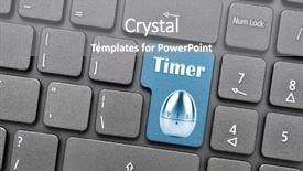  Presentation with timer - Presentation theme enhanced with blue-timer-key-on-keyboard background and a gray colored foreground