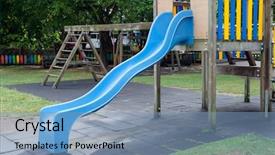  Presentation with playground - PPT theme consisting of blue toboggan in the middle background and a teal colored foreground