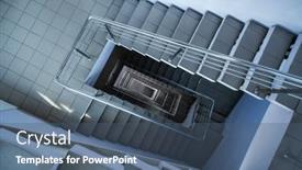  Presentation with stairway - Slides featuring blue-toned-tiled-stairway background and a ocean colored foreground