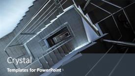  Presentation with stairway - Presentation design with blue-toned-tiled-stairway background and a ocean colored foreground