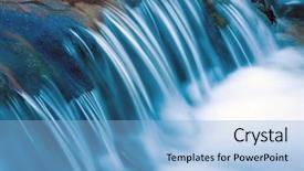  Presentation with mountain stream - Slide set consisting of blue toned water in mountain background and a light blue colored foreground