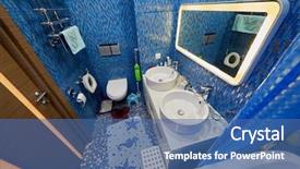  Presentation with ceramic tiles - Theme featuring blue tones with shower basin background and a ocean colored foreground