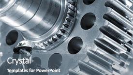  Presentation with machinery - Slide deck featuring blue toning concept focal-point background and a ocean colored foreground