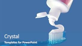  Presentation with toothpaste - Slide set featuring blue toothbrush and toothpaste on a blue background background and a teal colored foreground