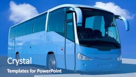  Presentation with tour - PPT theme enhanced with blue tour bus background and a teal colored foreground