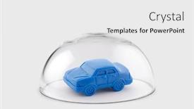  Presentation with toy - Cool new slides with blue-toy-car-protected-under backdrop and a white colored foreground