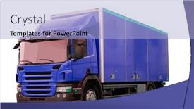  Presentation with tractor - Slides with blue-tractor-truck-isolated background and a light blue colored foreground