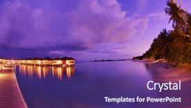  Presentation with nata de coco tropical fruit - Slide set with blue tree - beautiful tropical beach background landscape background and a  colored foreground