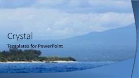  Presentation with blue waves - PPT theme featuring blue-tropical-sea-with-waves background and a light blue colored foreground