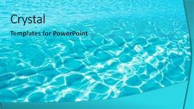  Presentation with water ripple - Cool new PPT theme with blue turquoise ripple formentera water backdrop and a cyan colored foreground