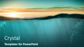 Presentation with under water - Cool new PPT theme with blue under water mixed media backdrop and a ocean colored foreground
