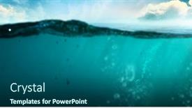  Presentation with under water - Presentation theme consisting of blue-under-water-mixed-media background and a ocean colored foreground