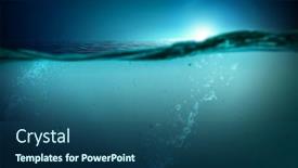  Presentation with under water - Presentation having blue-under-water-mixed-media background and a ocean colored foreground