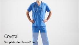  Presentation with mask nurse - Presentation theme having blue uniform and mask background and a white colored foreground