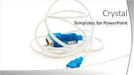  Presentation with cable - Slide deck featuring blue usb cable - shallow depth of field background and a white colored foreground