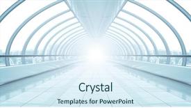  Presentation with airport - Audience pleasing presentation design consisting of blue vanishing hall in airport backdrop and a sky blue colored foreground