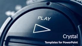  Presentation with blue video - Presentation theme having blue video - play button background and a navy blue colored foreground