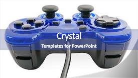  Presentation with blue video - Amazing slide deck having blue video game controller detail backdrop and a ocean colored foreground