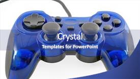  Presentation with blue video - PPT layouts having blue video game controller detail background and a ocean colored foreground