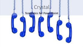  Presentation with cable - Theme featuring blue-vintage-phones-hanging background and a light blue colored foreground
