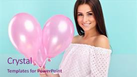  Presentation with wall - PPT theme having blue wall background with baloon background and a lemonade colored foreground