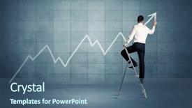  Presentation with blue line - PPT theme with blue wall background with exponential background and a ocean colored foreground