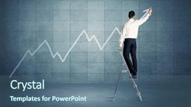  Presentation with blue line - PPT theme featuring blue wall background with exponential background and a ocean colored foreground