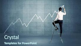  Presentation with blue line - Slide deck featuring blue wall background with exponential background and a  colored foreground