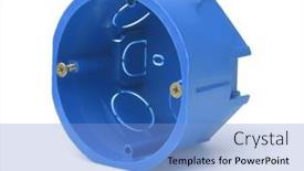  Presentation with electrical - Presentation theme consisting of blue-wall-mounted-plastic-round background and a light blue colored foreground