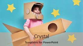  Presentation with bright yellow - Cool new slide set with blue wall with yellow star backdrop and a coral colored foreground