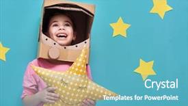  Presentation with blue stars - Slide set consisting of blue wall with yellow stars background and a teal colored foreground