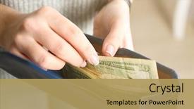  Presentation with money - Slides with blue wallet full of money background and a yellow colored foreground