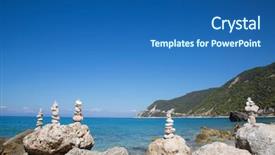  Presentation with spirituality - Beautiful slide deck featuring blue water background stone pyramid backdrop and a  colored foreground
